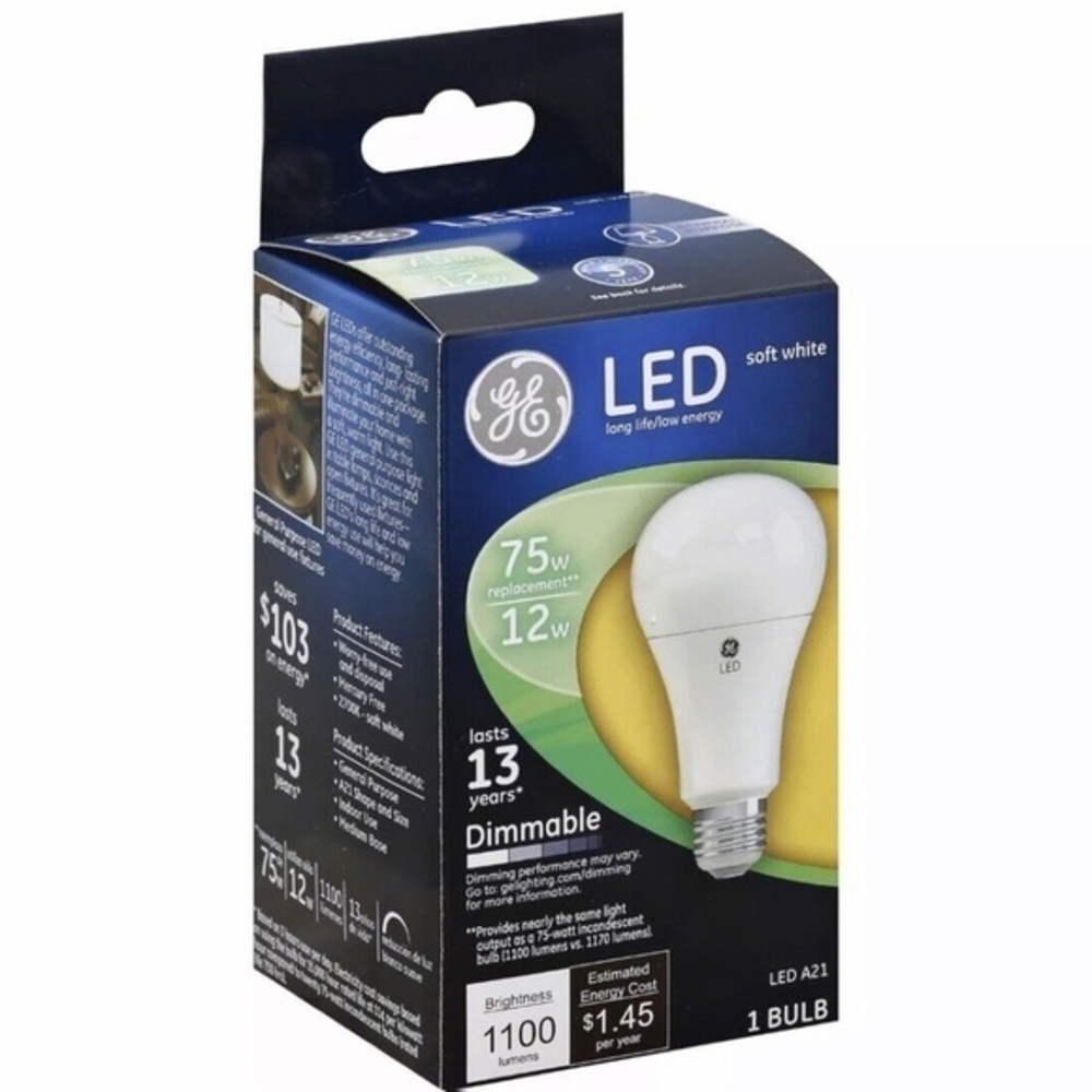 💖3/$15💖 GE LED Extra Soft White Replacement Dimmable Light Bulbs NIB